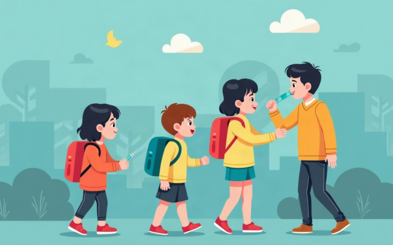 Featured image for blog post: Rainy Season Vaccines: Protecting Kids from Flu and Pneumonia - AI generated illustration