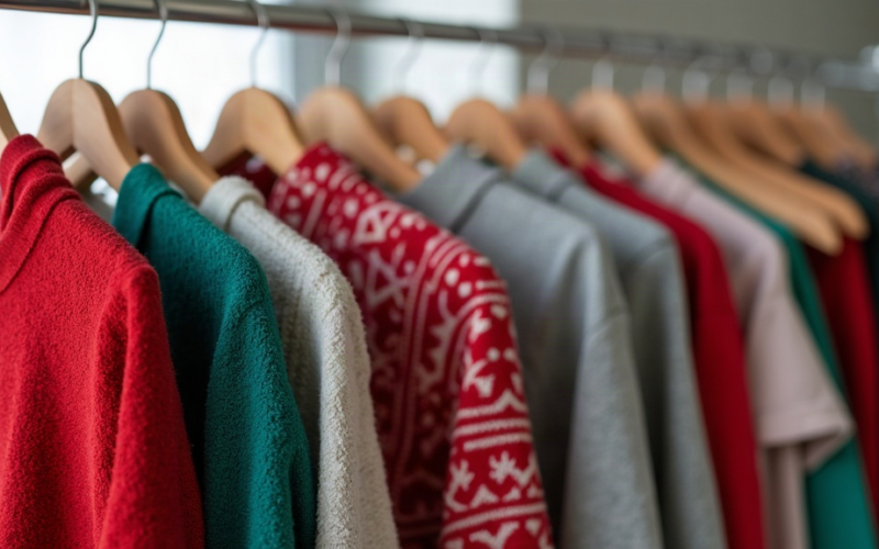 Featured image for blog post: Christmas New Clothes and Skin Irritation: Essential Washing Tips for a Safe Holiday - AI generated illustration